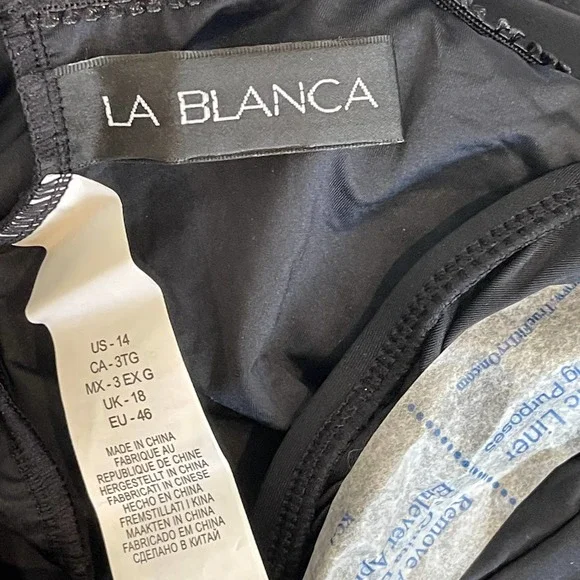 New La Blanca Women's Black Island Goddess One-piece Swimsuit Size 14 NWT - Picture 8 of 12
